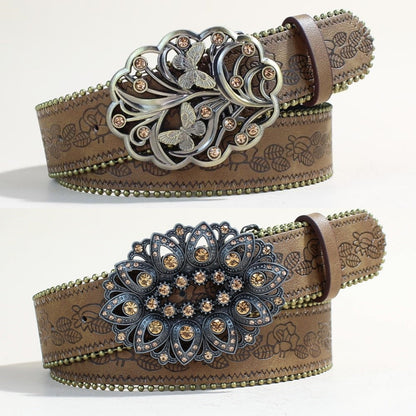Casual Fashion Youth Leather Belt With A Snap Buckle Punk Style