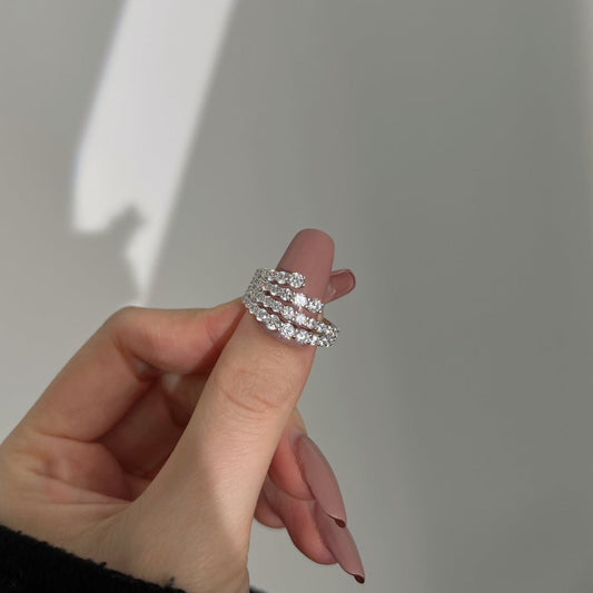 Sterling Silver Zircon Fashion Ring