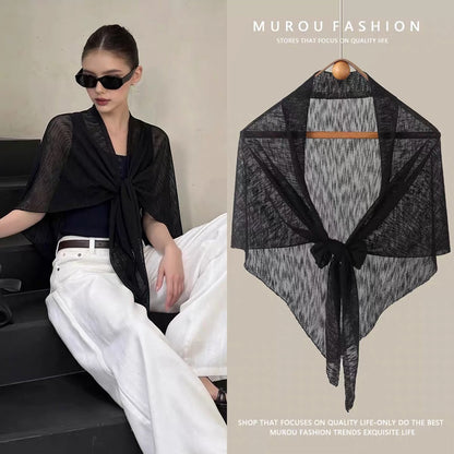 Summer Sun-Protective Knitted Scarf Cheongsam Shawl