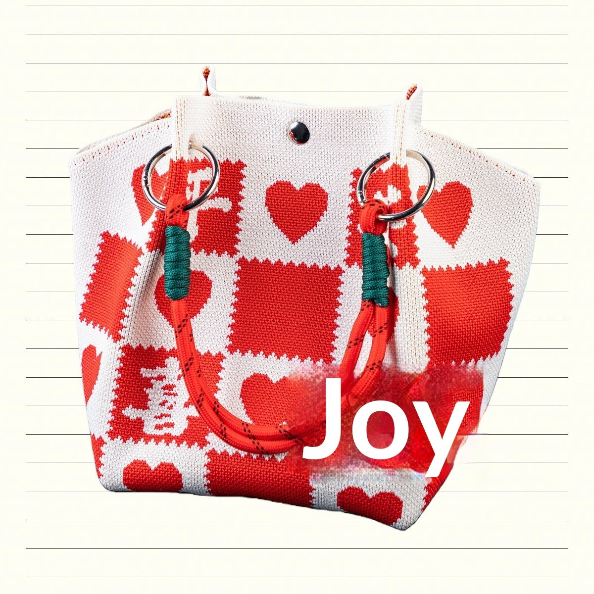 Knitted Tote Bag Commuter-friendly Handbag Simple Style