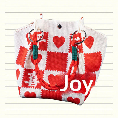 Knitted Tote Bag Commuter-friendly Handbag Simple Style