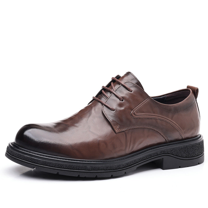 Leather Shoes For Men Genuine Leather Casual Business Formal Breathable With Thick Soles