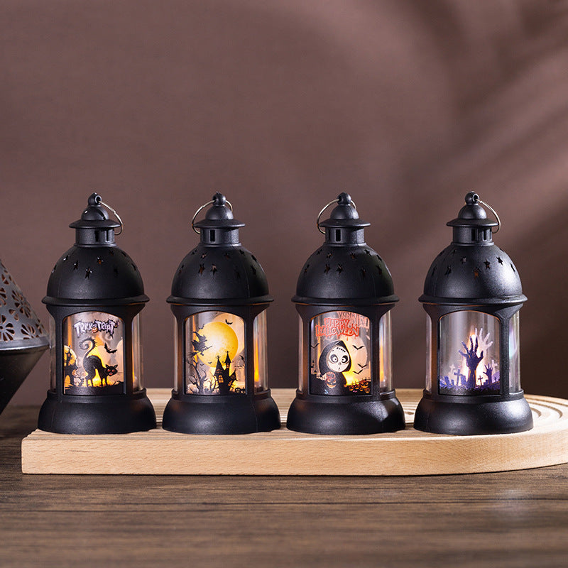 Halloween Decoration Pumpkin Lamp Portable Halloween Castle Wind Lamp Halloween Pendant Party Decoration Props
