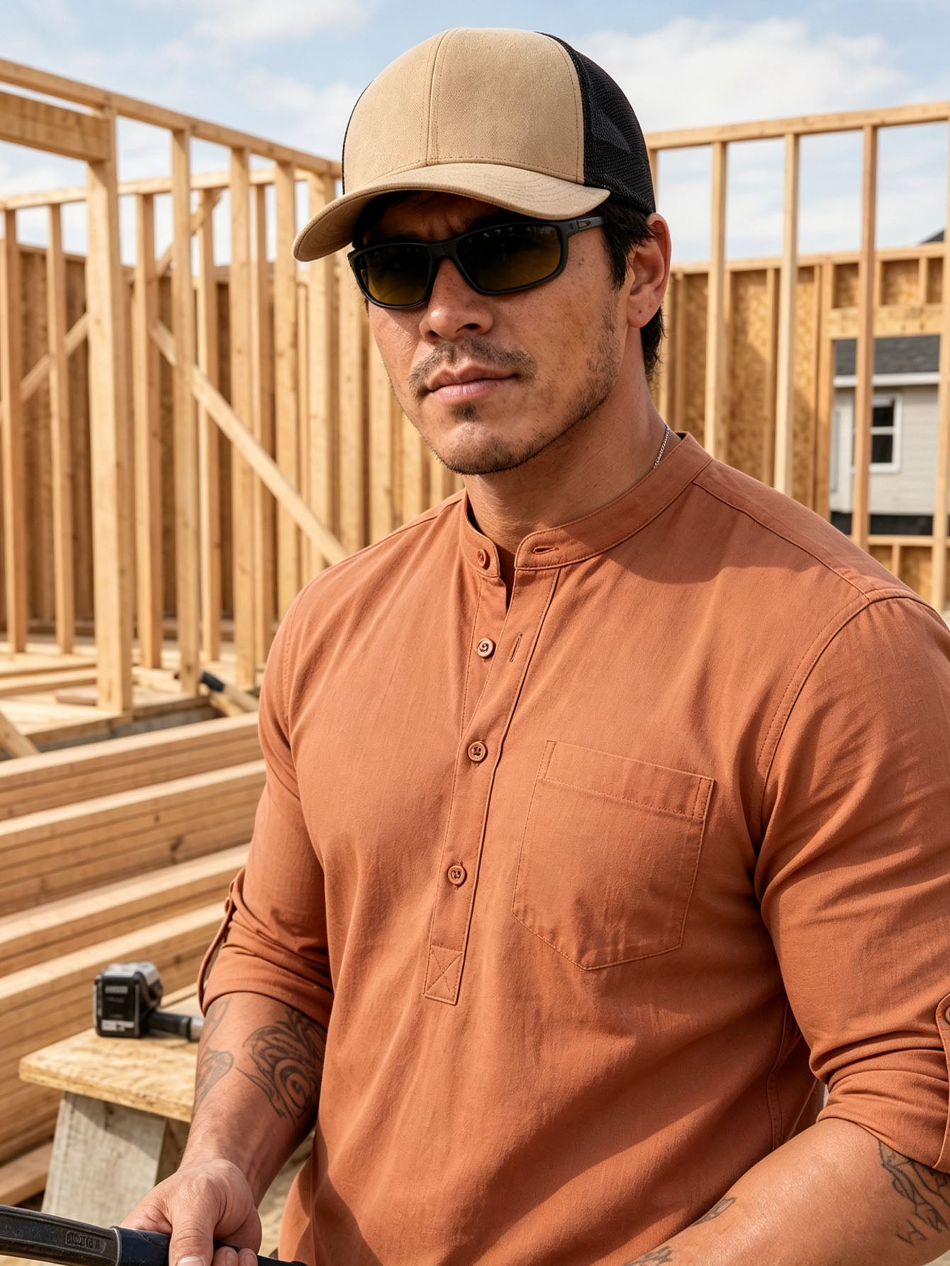 Tough Cotton Mid-Sleeve Work Shirt  Rugged, Breathable & Job-Site Ready
