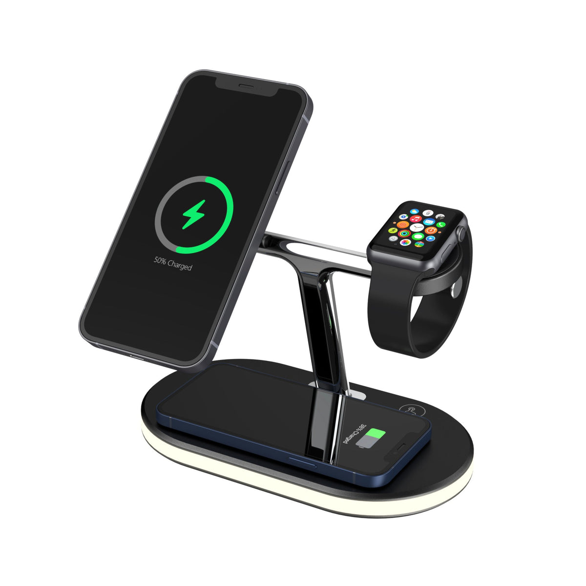 Three-in-one Magnetic Wireless Fast Charging Night Light Bracket