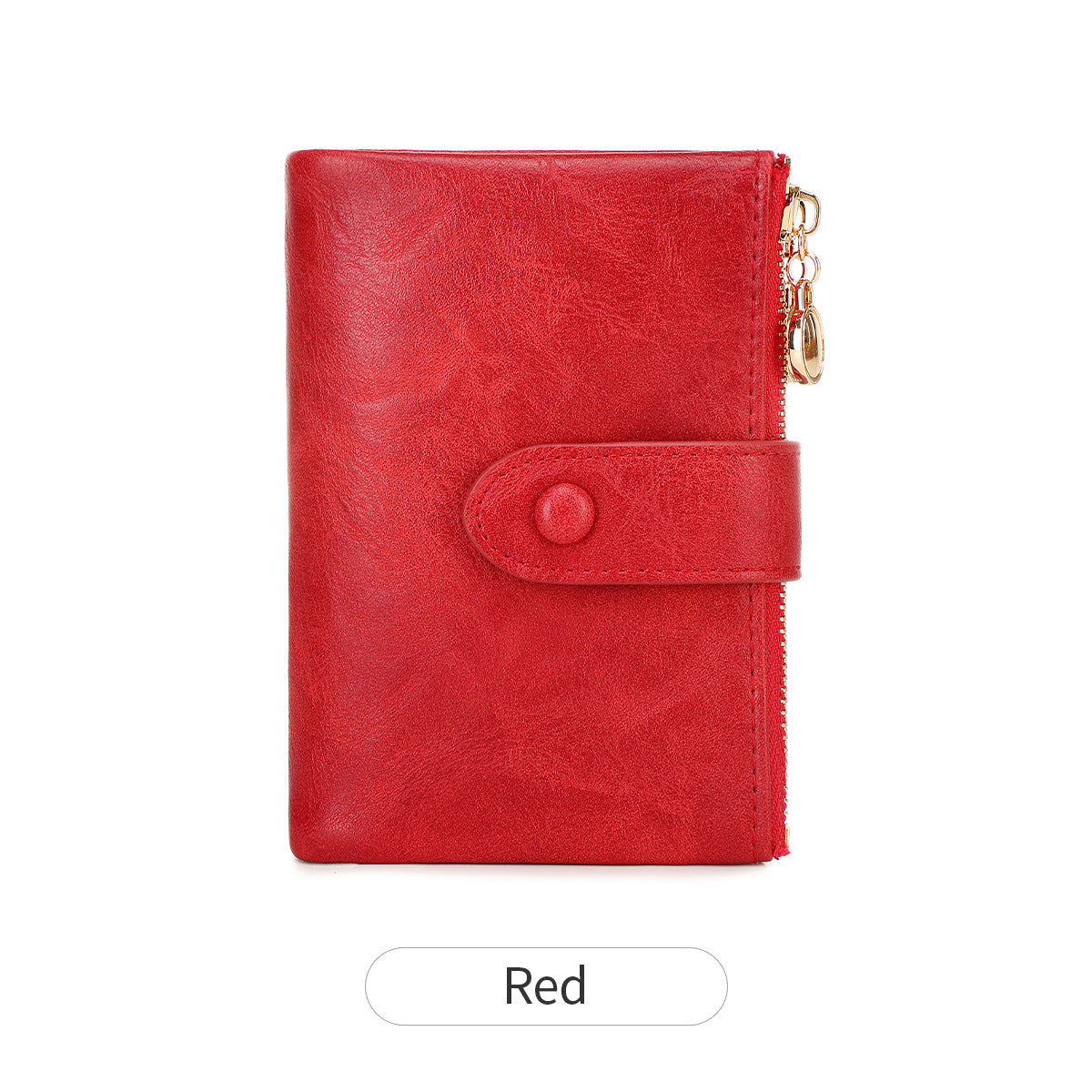 New Womens Retro Short Trifold Wallet With Dual Zippers And Multiple Card Slots