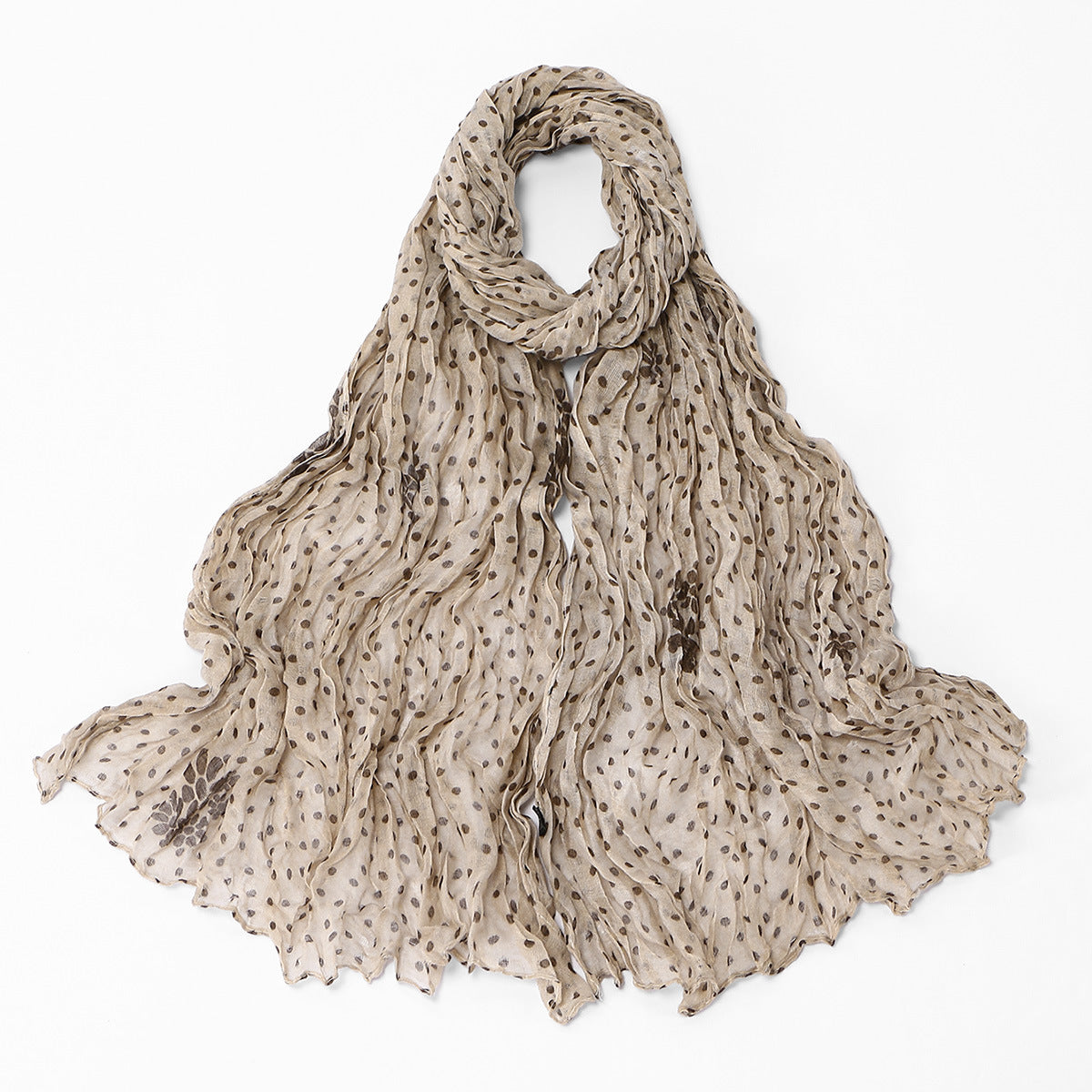 Twisted-pattern Cotton-linen Long Scarf Womens Outerwear Shawl