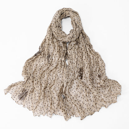 Twisted-pattern Cotton-linen Long Scarf Womens Outerwear Shawl