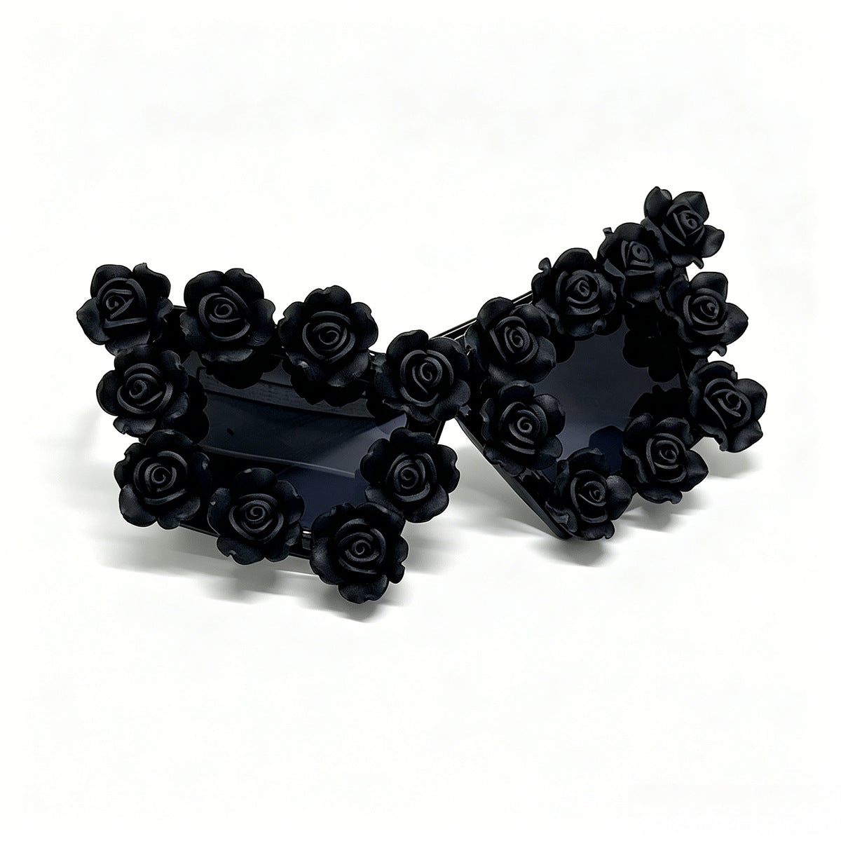 Niche Designer inspired Black Rose Gothic Sunglasses