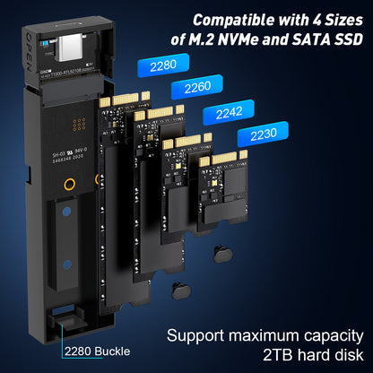 10Gbps Dual Protocol M.2 Hard Disk Enclosure NVME