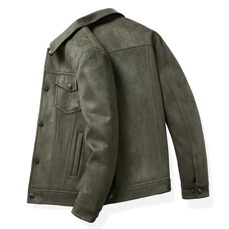 Fashion Retro Trend Slim Fit Handsome Casual Turn-down Collar Coat Men