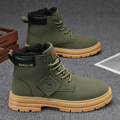 Mens Snow Boots With Fleece Lining For Warmth