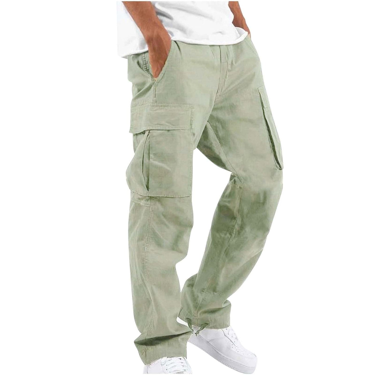 In Stock Amazon Summer New Men's Overalls European And American Independent Station Foreign Trade Drawstring Multi-pocket Casual Pants