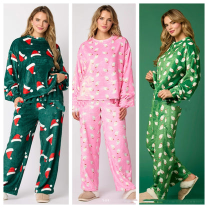 Women's Santa Flannel Pajama Set