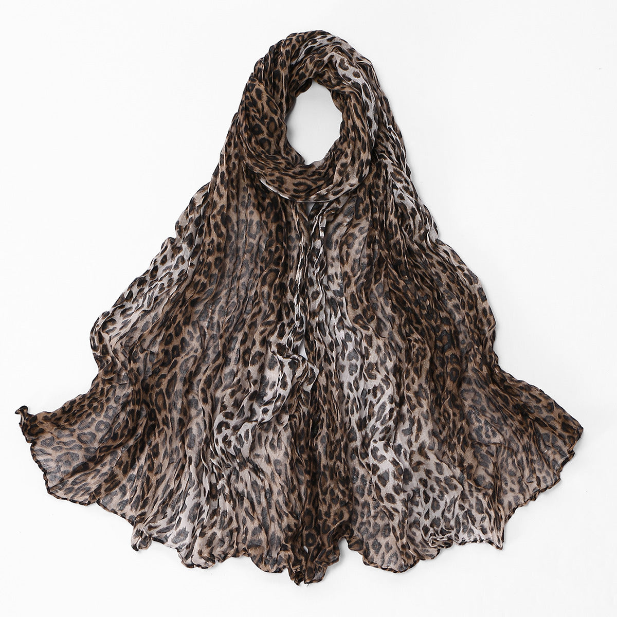 Twisted-pattern Cotton-linen Long Scarf Womens Outerwear Shawl