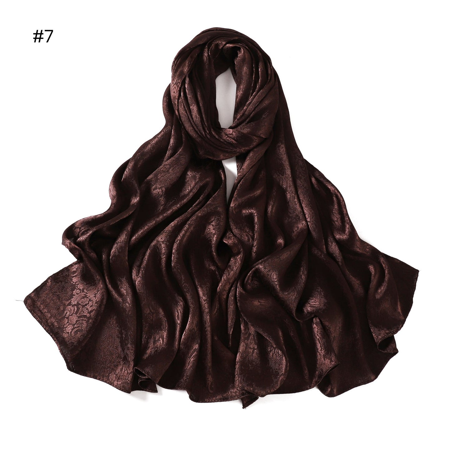 Womens Satin Patterned Jacquard Headscarf