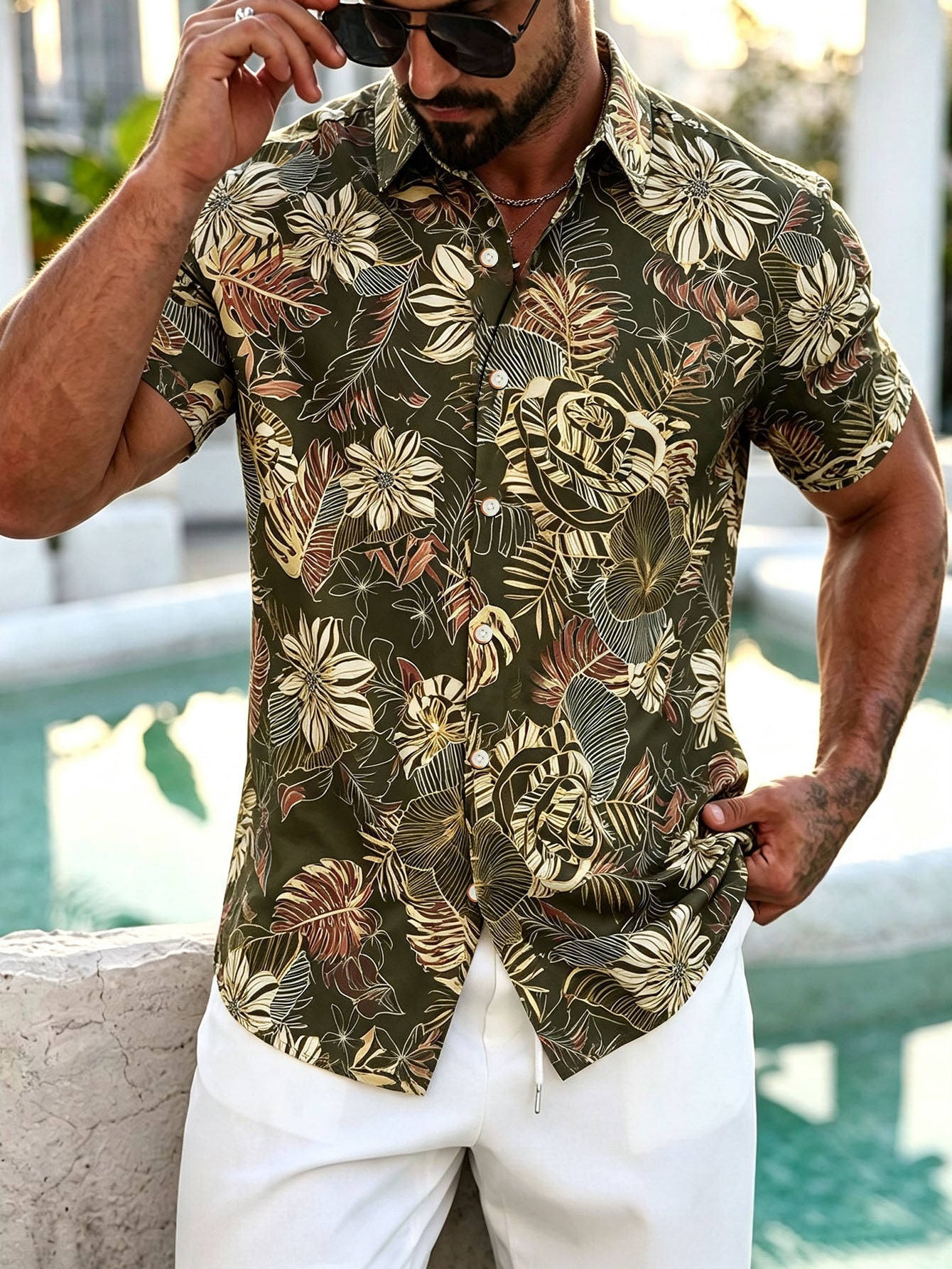 Men's Hawaiian Shirt  Colorful Prints For Holiday, Outdoor & Party Wear