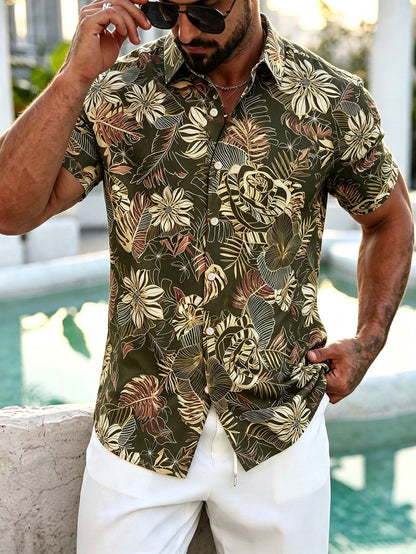 Men's Hawaiian Shirt  Colorful Prints For Holiday, Outdoor & Party Wear