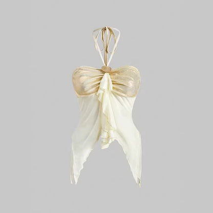 Sexy Asymmetrical Ribbon-strapped Camisole
