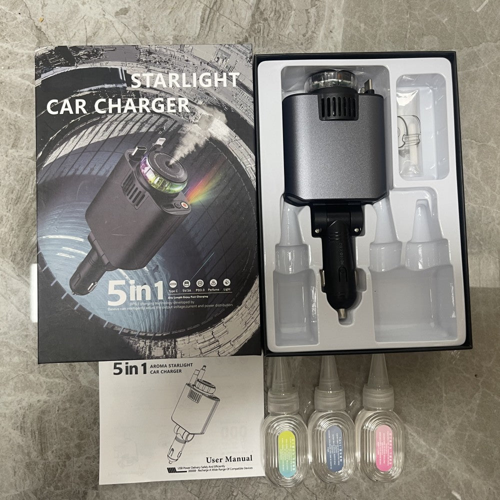 Multifunctional Purple Light Car Phone Charger