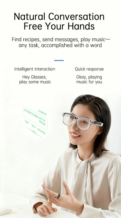 8MP AI Smart Glasses Bluetooth Sunglasses For Music Calling Translation G3