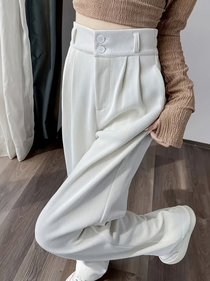 High-waisted, Draping Wide-leg Pants For Women