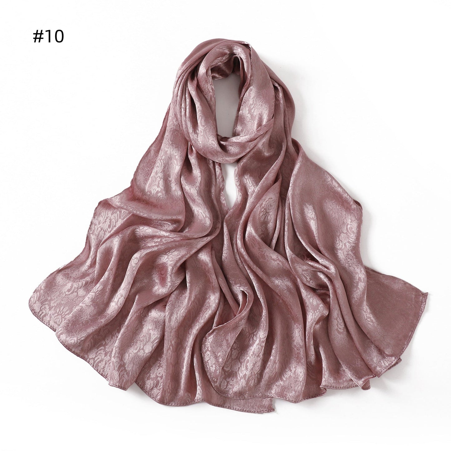 Womens Satin Patterned Jacquard Headscarf