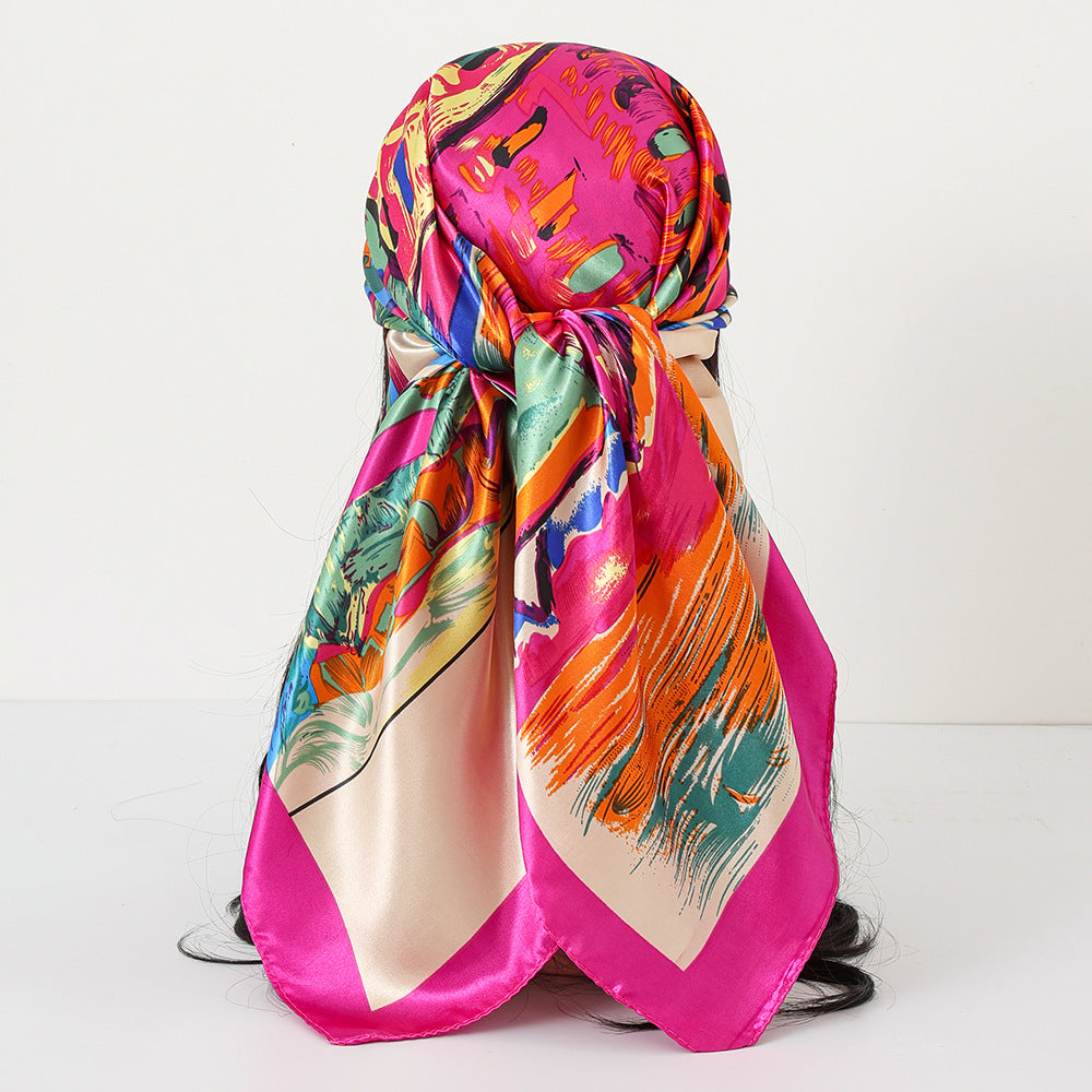 Classic Satin Womens Shawl Headscarf And Scarf