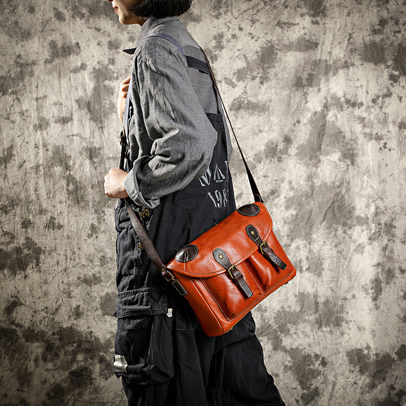 Cowhide Crossbody Bag For Men And Women