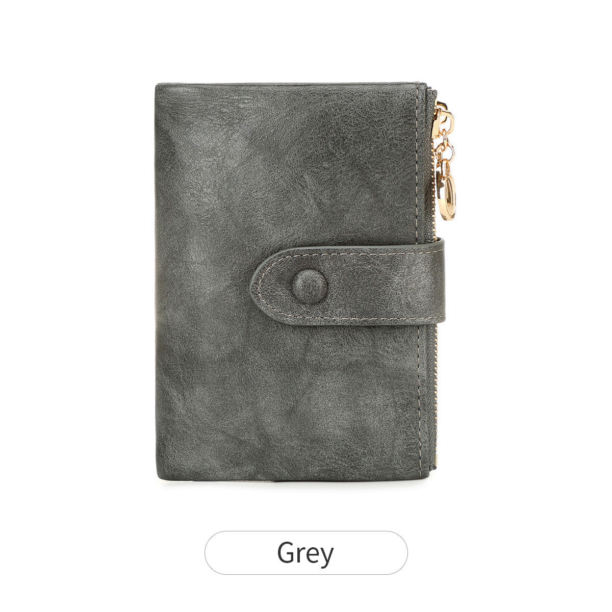New Womens Retro Short Trifold Wallet With Dual Zippers And Multiple Card Slots
