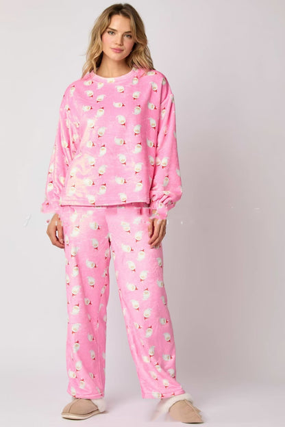 Women's Santa Flannel Pajama Set