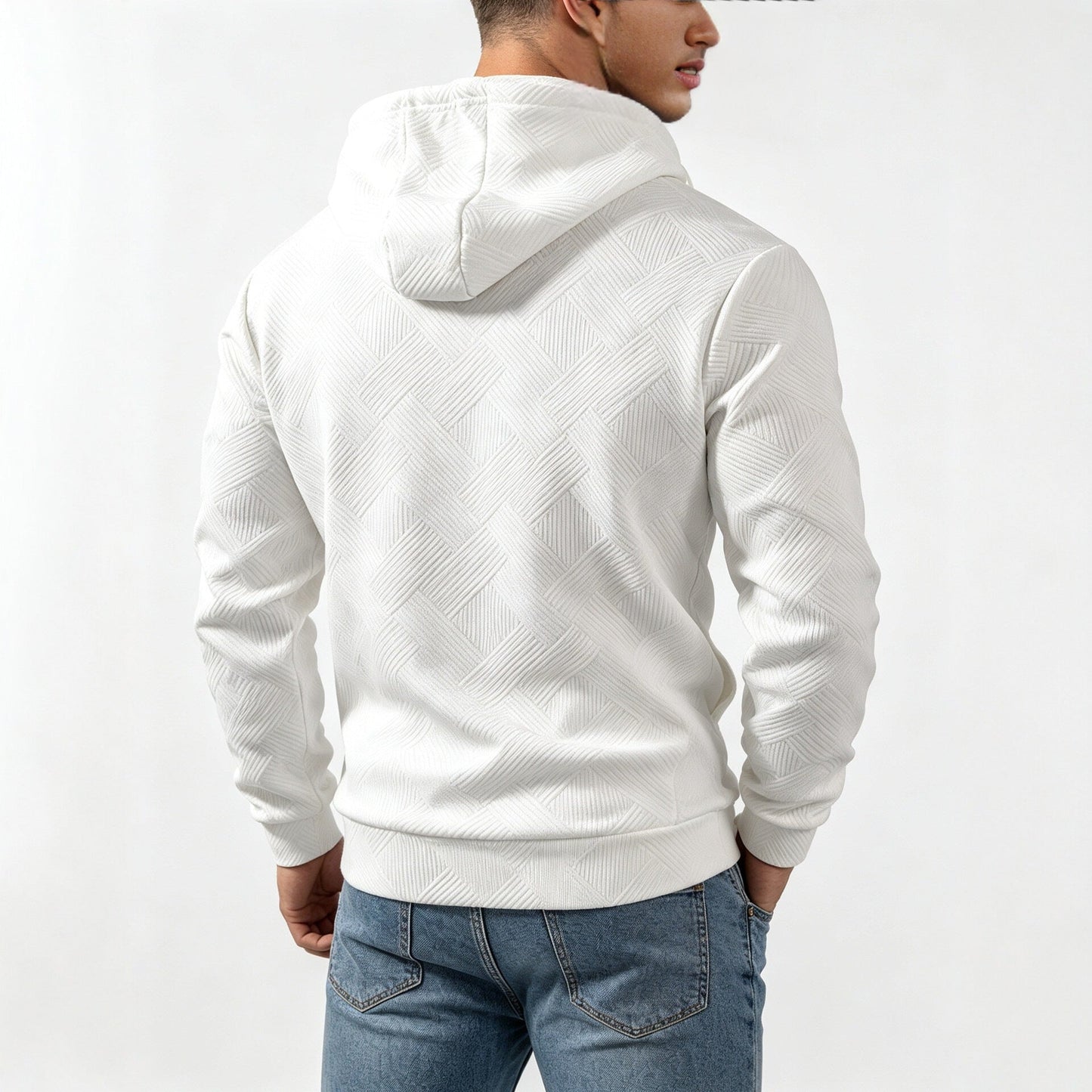 Mens Retro Long-Sleeve Hoodie Top