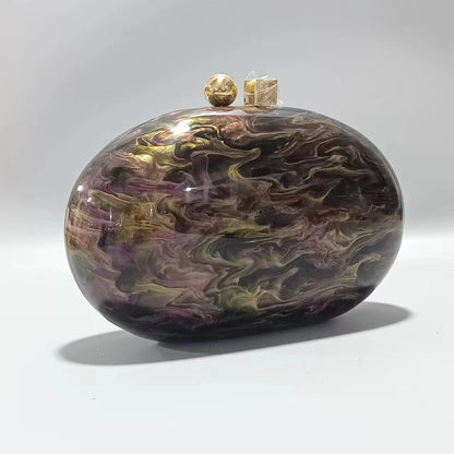 Womens Oval Pearlescent Fashion Shoulder Bag