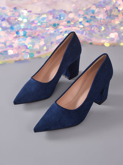 Womens Stylish Block-heeled Work Pumps