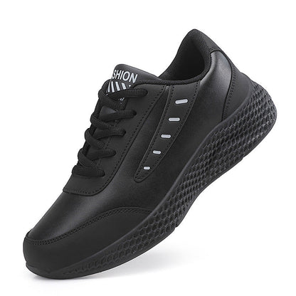 Leather Women's Shoes Casual Sneaker Round Toe Flat Heel Women's Running Shoes