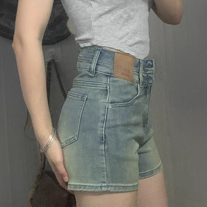 Women's Summer High-Waisted Slimming Stretchy Shorts For Plus-Size Girls
