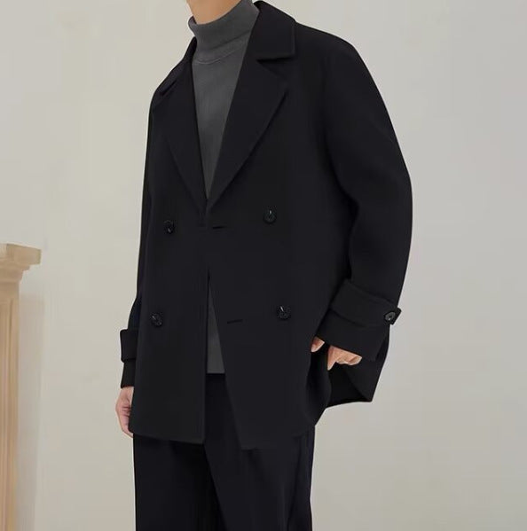 Non-cashmere Wool Trench Coat For Men
