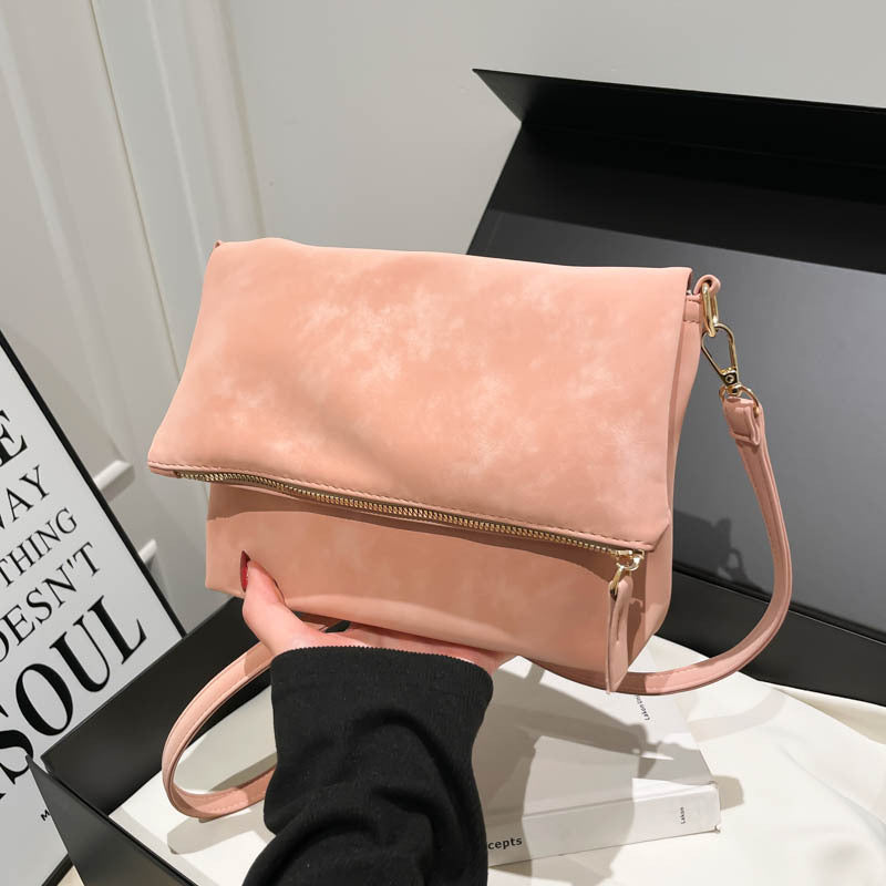 Urban Minimalist Envelope-Style Flap Saddle In PU Leather Crossbody Shoulder Bag