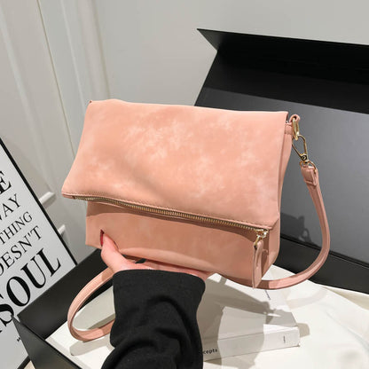 Urban Minimalist Envelope-Style Flap Saddle In PU Leather Crossbody Shoulder Bag