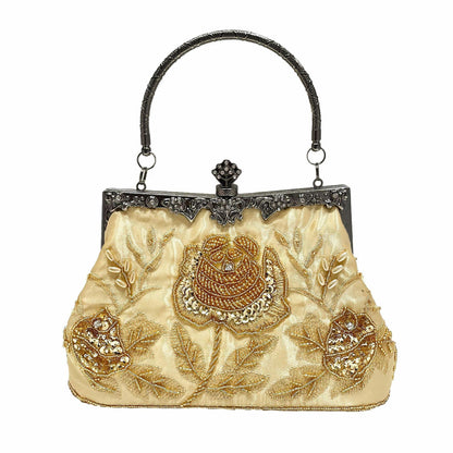 Vintage Handmade Beaded Embroidery Evening Bag For Gowns