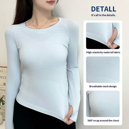 Long-sleeve Breathable Workout Top For Outdoor Yoga
