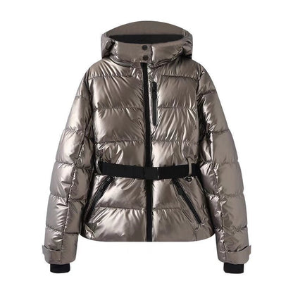 New Multi-color Ski Quilted Hooded Puffer Jacket