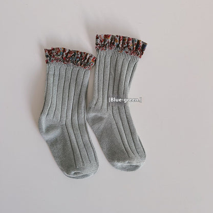 New Color Floral Lace Kid's Princess Socks
