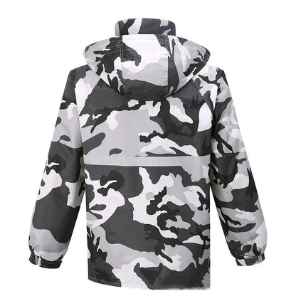 Gray Camouflage Raincoat Rain Pants Suit Men