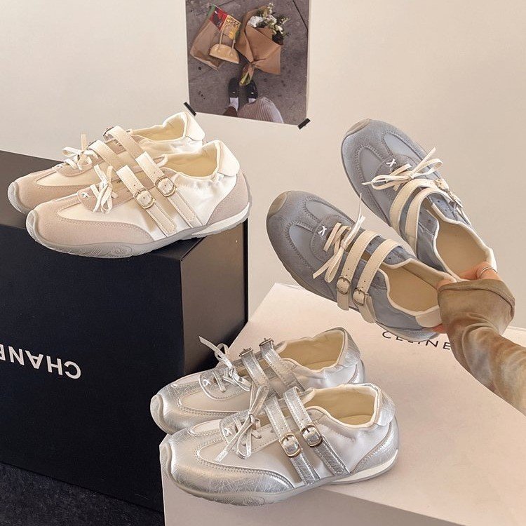 Versatile And Lightweight Retro Flat White Shoes For Women, 2026 New Summer Soft Soled Casual Training Board Shoes