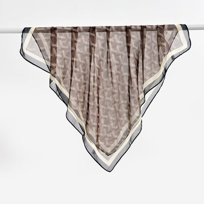 Versatile Printed Thin Square Scarf
