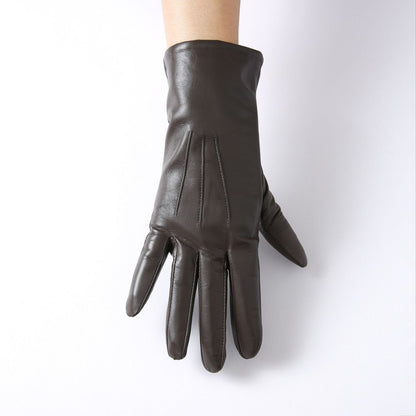 Wool-Lined Goat Leather Driving Gloves