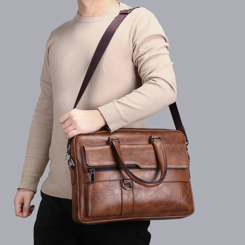 Mens Fashionable Shoulder And Crossbody Business Bag