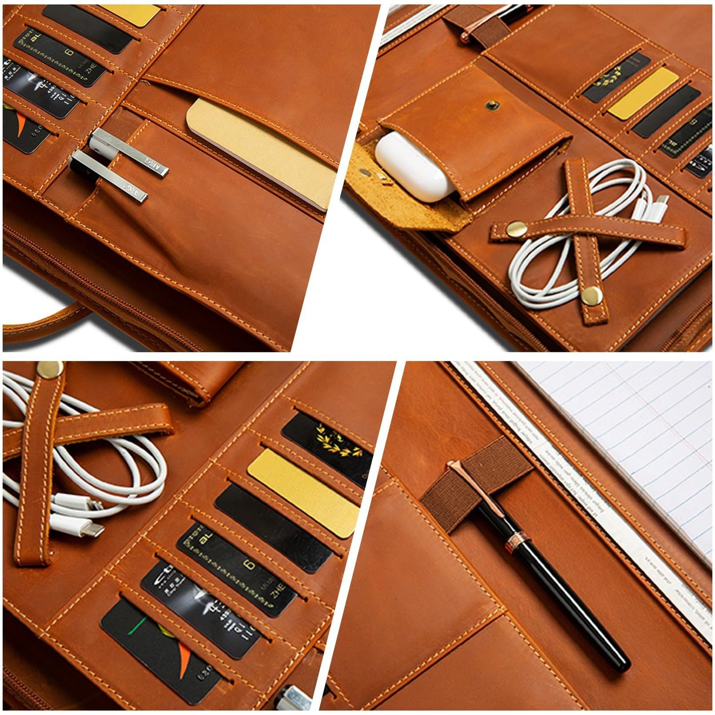 New Arrival Vintage-Style Briefcase Made From Full-Grain Crazy Horse Leather