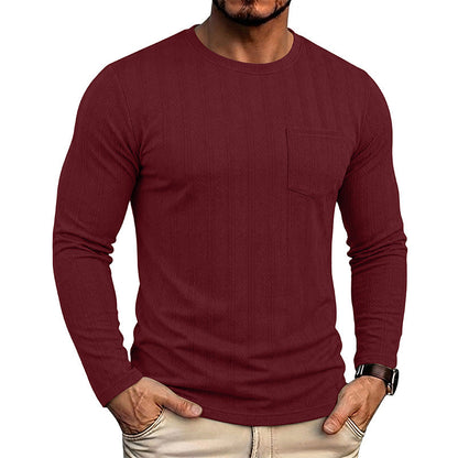 Mens Long-sleeve Crew-neck Jacquard Knit Sweater